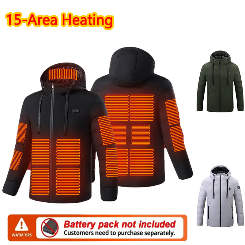 15 Area Heated Winter Hooded J - Outdoor Sport Jacket recension och pris