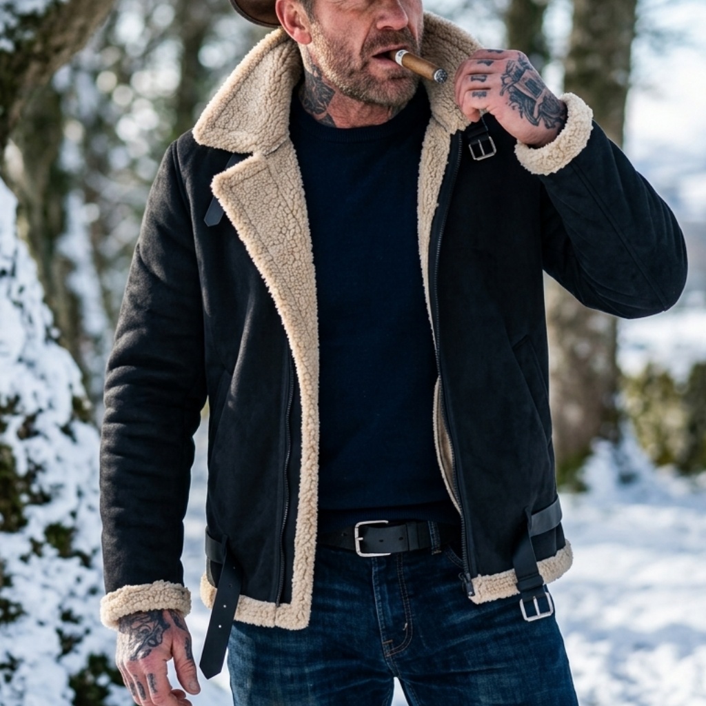 Men Winter Faux Suede Jacket F - Outdoor Sport Jacket recension och pris