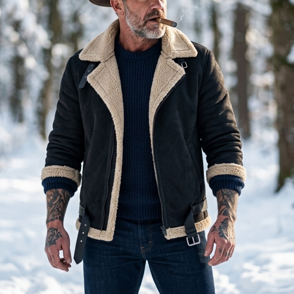 Men Winter Faux Suede Jacket F - Outdoor Sport Jacket recension och pris