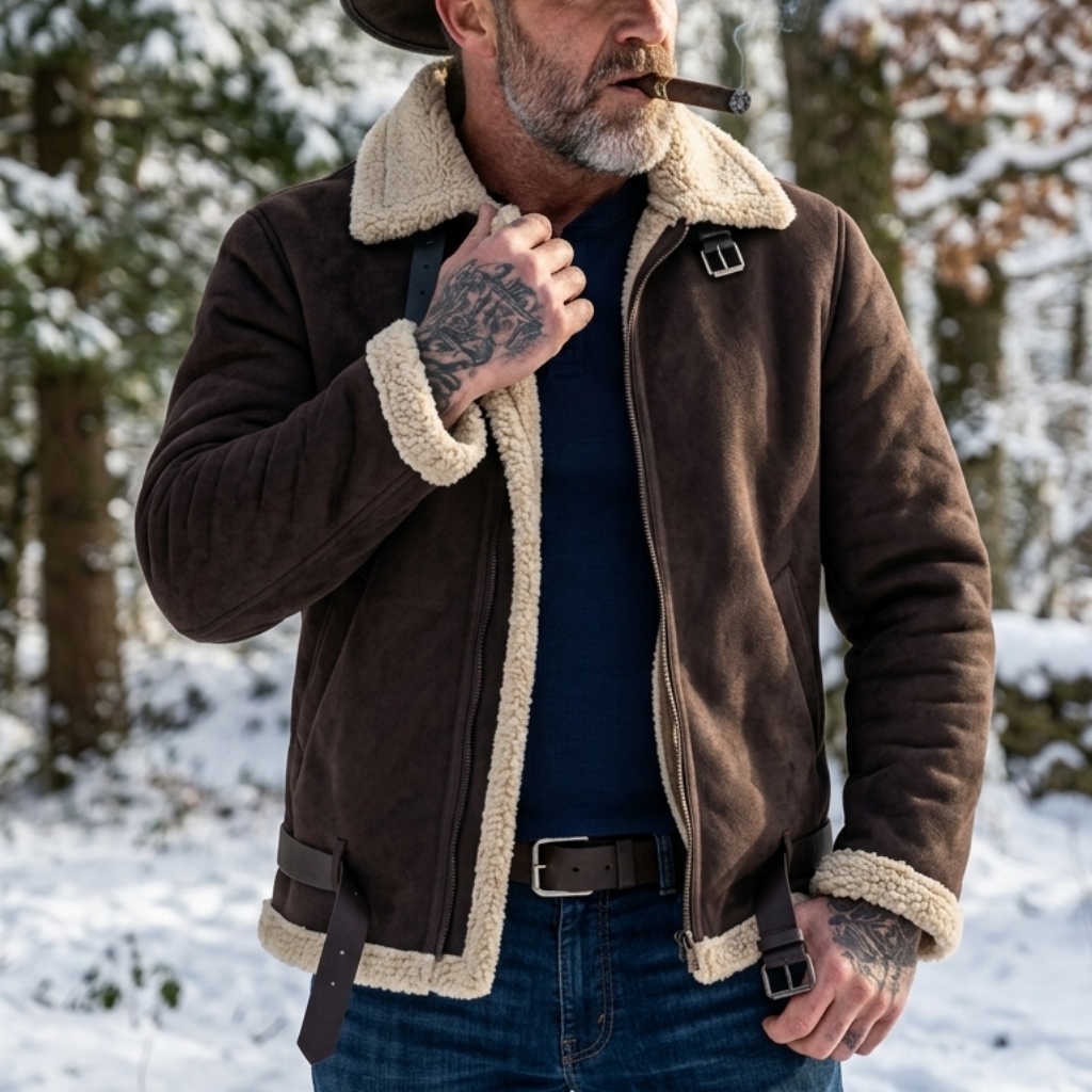 Men Winter Faux Suede Jacket F - Outdoor Sport Jacket recension och pris